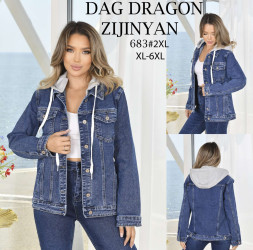 Куртки джинсові БАТАЛ жіночі оптом DRAGON