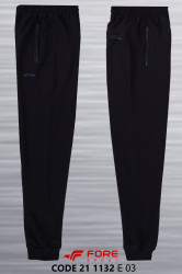 Спортивные штаны мужские БАТАЛ на флисе (dark blue) оптом 89234015 21-1132-15