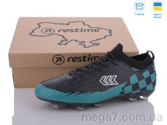 Футбольная обувь, Restime оптом DMB24143-2 black-cyan