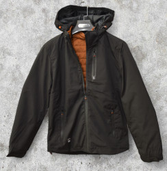 Куртки двусторонние демисезонные мужские (черный) оптом 81302574 7555-4