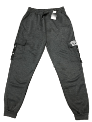 Спортивные штаны мужские на флисе (gray) оптом 49127056 9831-17