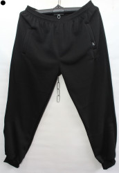 Спортивные штаны мужские БАТАЛ на флисе (черный) оптом 26570981 02-11