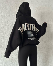 Спортивні кофти жіночі на флісі (чорний) оптом KING