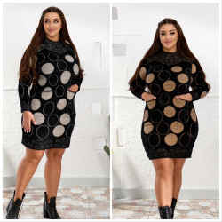 Платья женские БАТАЛ (бежевый) оптом 32180946 0003-56