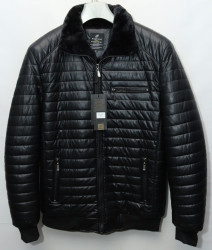 Куртки зимние кожзам мужские FUDIAO на меху (black) оптом 72481063 6055-40