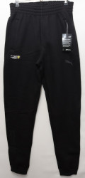 Спортивные штаны мужские на флисе (black) оптом 51437096 QA56-5