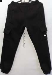 Спортивные штаны юниор на флисе (черный) оптом 05278163 01-1