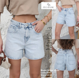 Шорты джинсовые женские ZEO BASIC оптом 82951046 5353-7