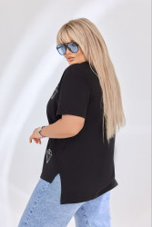 Футболки жіночі БАТАЛ (чорний) оптом