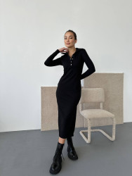 Платья женские на флисе (черный) оптом style_mista 46903715 092-1