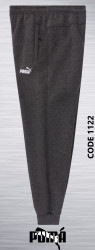 Спортивные штаны мужские БАТАЛ на флисе (серый) оптом 15602437 1122-41