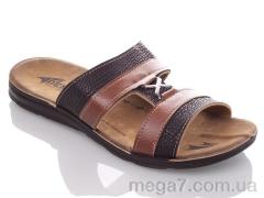 Шлепки, DeMur оптом M6833 black-camel