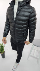 Куртки зимние мужские на флисе (черный) оптом Китай 35948760 08-5