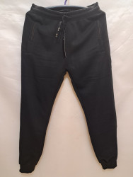Спортивные штаны мужские БАТАЛ на флисе (black) оптом 98410652 2205-22