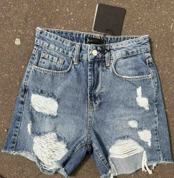 Шорты джинсовые женские CRACKPOT оптом 43601592 4536-57