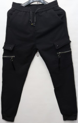Спортивные штаны мужские на флисе (black) оптом 75918340 01-12
