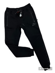 Спортивные штаны мужские на флисе (чорний) оптом 70984621 22-95