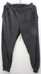 Спортивные штаны женские БАТАЛ на флисе (black) оптом 54791382 01-3