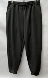 Спортивные штаны женские БАТАЛ на флисе (черный) оптом 63509418 01-2