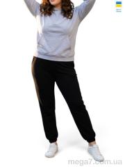 Спортивный костюм, Sport style оптом 115-1023 св.сірий з чорним
