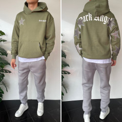 Худі чоловічі на флісі оптом THREE BLACK 