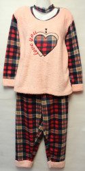 Ночные пижамы женские БАТАЛ на флисе оптом Pijamania 21837054 01-1