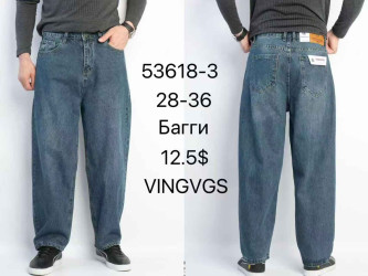 Джинсы БАГГИ мужские оптом 87290514 53618-3-2