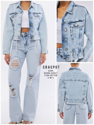 Куртки джинсовые женские CRACPOT оптом 27684059 6289-19