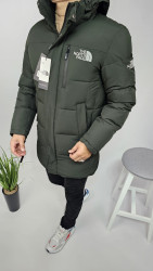 Куртки зимние мужские на флисе (хаки) оптом Китай 45086237 02-14