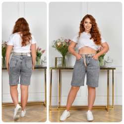 Шорти джинсові жіночі ПОЛУБАТАЛ оптом LADY JEANS