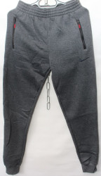 Спортивные штаны мужские на флисе (серый) оптом 69015273 05-16