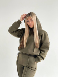 Спортивные костюмы женские на флисе (khaki) оптом 29360748 55-1-5