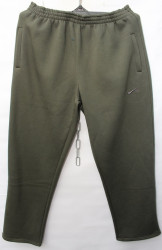 Спортивные штаны мужские БАТАЛ на флисе (khaki) оптом 56249831 05-15