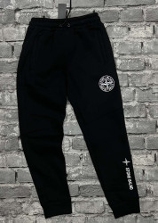 Спортивные штаны мужские на флисе (black) оптом 17534026 01-4