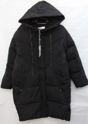 Куртки зимние женские БАТАЛ (black) оптом 24619378 8801-35