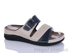 Шлепки, Sali-2 оптом 203-58 синій-беж к.
