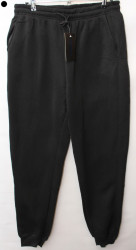 Спортивные штаны мужские БАТАЛ на флисе (black) оптом 68205347 K2203-17