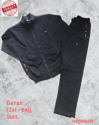 Спортивные костюмы мужские БАТАЛ (черный) оптом Турция 34760219 02-25