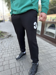 Спортивные штаны мужские на флисе (black) оптом 03587129 383-2