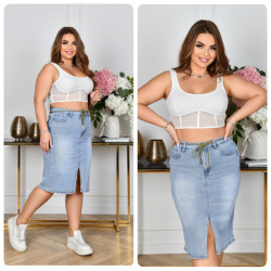 Спідниці джинсові жіночі БАТАЛ оптом LADY JEANS 