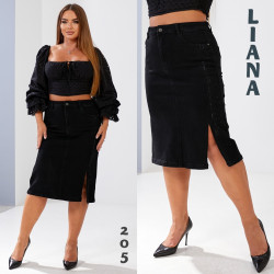 Спідниці джинсові жіночі БАТАЛ оптом Liana 