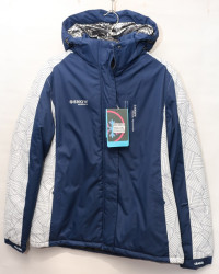 Термо-куртки зимние женские БАТАЛ (темно-синий) оптом 25907813 WS23169-28