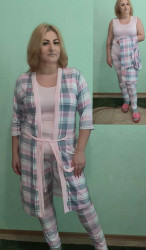 Ночные пижамы (3ка) женские оптом 23846017 03 -12