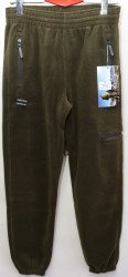 Спортивные штаны мужские на флисе (khaki) оптом 79543681 QF2-51