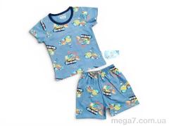 Костюм, Kids-modnik оптом 261920 комплект футболка-шорти бірюзовий