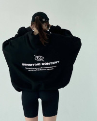 Худі жіночі на флісі (чорний) оптом