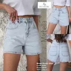 Шорты джинсовые женские ZEO BASIC оптом 41659273 5355-8