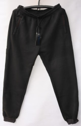 Спортивные штаны мужские БАТАЛ на флисе (black) оптом 72068594 K2205-2