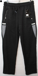 Спортивные штаны мужские на флисе (black) оптом 61789342 WK6199B-10