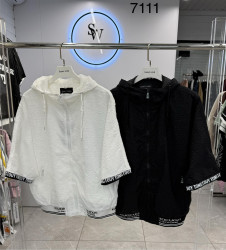 Ветровки женские ПОЛУБАТАЛ (белый) оптом 89140567 7111-4